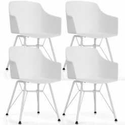 Costway 4PCS Modern Dining Chair Plastic Arm Chair Home Office w/ Metal Legs White/Black 20 Costway 4PCS Modern Dining Chair Plastic Arm Chair Home Office w/ Metal Legs White/Black -Dining Chairs And Benches Official Shop unnamed file 1282