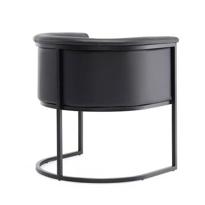 Bali Faux Leather Dining Chair Black - Manhattan Comfort 5 Bali Faux Leather Dining Chair Black - Manhattan Comfort - Image 3