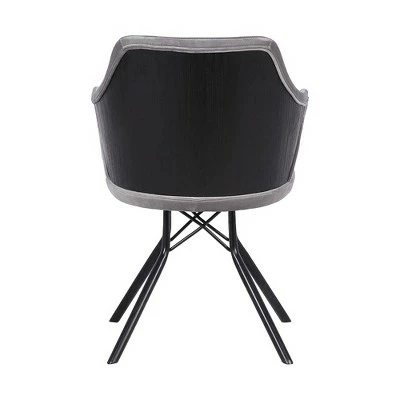 Darcie Contemporary Dining Chair Black/Gray - Armen Living 6 Darcie Contemporary Dining Chair Black/Gray - Armen Living - Image 4