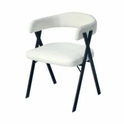 Izzy Chenille Dining Chair White/Black - Safavieh