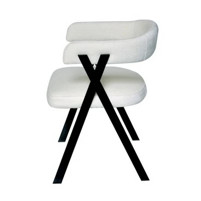 Izzy Chenille Dining Chair White/Black - Safavieh 4 Izzy Chenille Dining Chair White/Black - Safavieh - Image 2