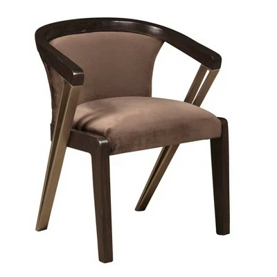 Metal Accent Dining Chair Brown - HomeFare 4 Metal Accent Dining Chair Brown - HomeFare - Image 2