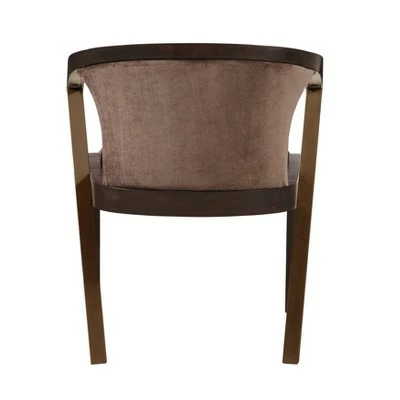Metal Accent Dining Chair Brown - HomeFare 5 Metal Accent Dining Chair Brown - HomeFare - Image 3