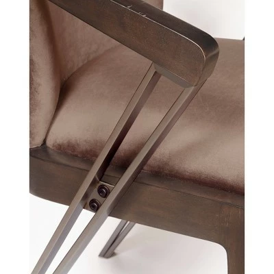 Metal Accent Dining Chair Brown - HomeFare 6 Metal Accent Dining Chair Brown - HomeFare - Image 4