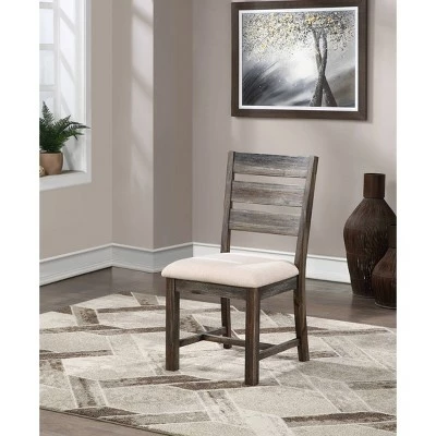 Set of 2 Alvara Court Dining Chairs - Treasure Trove Accents Gray Fabric 4 Set of 2 Alvara Court Dining Chairs - Treasure Trove Accents Gray Fabric - Image 2