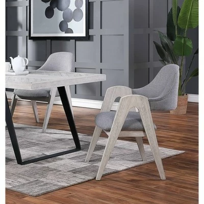 Set of 2 Alvara Court Dining Chairs - Treasure Trove Accents Gray Fabric 7 Set of 2 Alvara Court Dining Chairs - Treasure Trove Accents Gray Fabric - Image 5