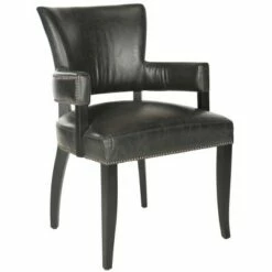 Zahra Dining Chair Wood/Black - Safavieh