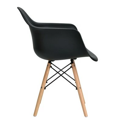 Costway 4PCS Molded Dining Arm Chair Side Chair Home Kitchen w/ Wooden Legs 8 Costway 4PCS Molded Dining Arm Chair Side Chair Home Kitchen w/ Wooden Legs - Image 6