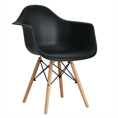 Costway 4PCS Molded Dining Arm Chair Side Chair Home Kitchen w/ Wooden Legs 9 Costway 4PCS Molded Dining Arm Chair Side Chair Home Kitchen w/ Wooden Legs - Image 7