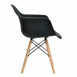 Costway Set of 2 Mid Century Modern Molded Dining Arm Side Chair Wood Legs Black -Dining Chairs And Benches Official Shop unnamed file 1427