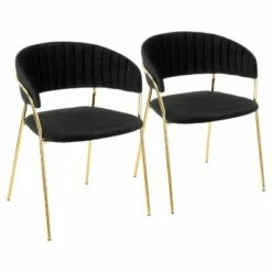 Set of 2 Tania Contemporary Glam Chairs - LumiSource Black/gold -Dining Chairs And Benches Official Shop unnamed file 1446