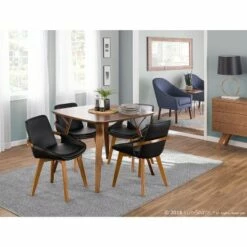 Cosmo Mid-Century Modern Chair Black/Walnut - LumiSource