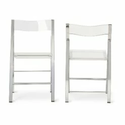 Set of 2 Acrylic Foldable Chairs Clear - Baxton Studio -Dining Chairs And Benches Official Shop unnamed file 1474
