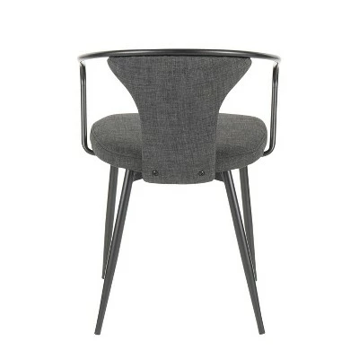 Waco Industrial Upholstered Chair Dark Gray - LumiSource 5 Waco Industrial Upholstered Chair Dark Gray - LumiSource - Image 3