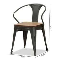 Baxton Studio Set of 2 Henri Tolix Finished Steel Stackable Side Chairs Brown - BaxtonStudio -Dining Chairs And Benches Official Shop unnamed file 1488