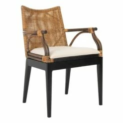 Gavin Dining Chair Wood/Brown/White - Safavieh