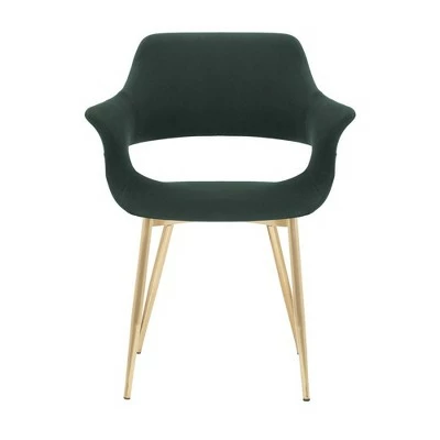 Gigi Velvet Metal Dining Room Chair Green - Armen Living 4 Gigi Velvet Metal Dining Room Chair Green - Armen Living - Image 2
