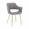 Gigi Velvet Metal Dining Room Chair Gray - Armen Living