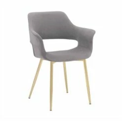 Gigi Velvet Metal Dining Room Chair Gray - Armen Living