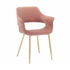Gigi Velvet Metal Dining Room Chair Pink - Armen Living