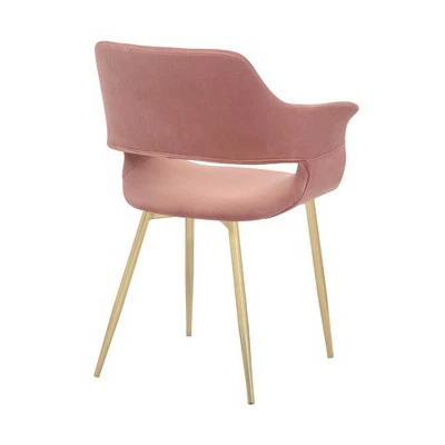 Gigi Velvet Metal Dining Room Chair Pink - Armen Living 6 Gigi Velvet Metal Dining Room Chair Pink - Armen Living - Image 4
