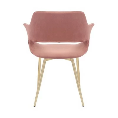 Gigi Velvet Metal Dining Room Chair Pink - Armen Living 7 Gigi Velvet Metal Dining Room Chair Pink - Armen Living - Image 5