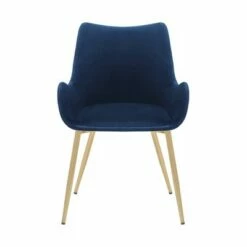 Avery Fabric/Metal Dining Room Chair Blue - Armen Living