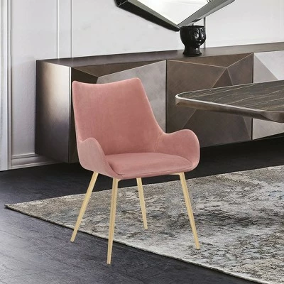 Avery Fabric/Metal Dining Room Chair Pink - Armen Living 11 Avery Fabric/Metal Dining Room Chair Pink - Armen Living - Image 9