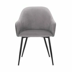 Pixie Fabric Metal Dining Room Chair Gray - Armen Living
