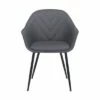 Clover Faux Leather Metal Dining Room Chair Gray - Armen Living