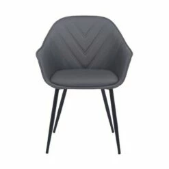 Clover Faux Leather Metal Dining Room Chair Gray - Armen Living