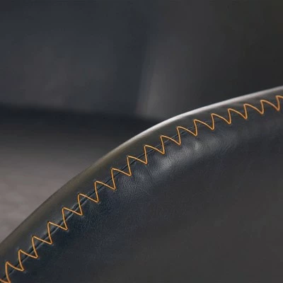 Set of 2 Mid Century Modern Vintage Leatherette Dining Armchair Navy Blue - Glitzhome 6 Set of 2 Mid Century Modern Vintage Leatherette Dining Armchair Navy Blue - Glitzhome - Image 4