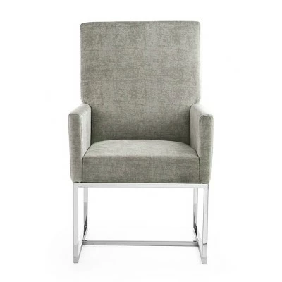 Element Velvet Dining Armchair Steel - Manhattan Comfort 3 Element Velvet Dining Armchair Steel - Manhattan Comfort