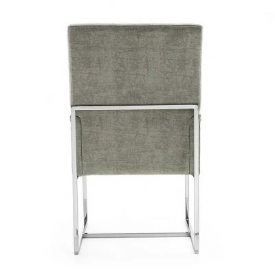 Element Velvet Dining Armchair Steel - Manhattan Comfort 6 Element Velvet Dining Armchair Steel - Manhattan Comfort - Image 4