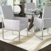 Element Velvet Dining Armchair Gray - Manhattan Comfort