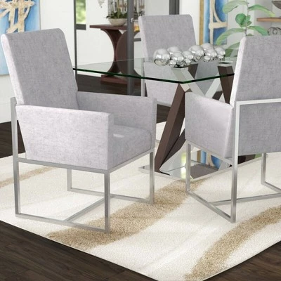 Element Velvet Dining Armchair Gray - Manhattan Comfort 3 Element Velvet Dining Armchair Gray - Manhattan Comfort