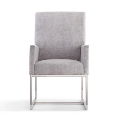 Element Velvet Dining Armchair Gray - Manhattan Comfort 4 Element Velvet Dining Armchair Gray - Manhattan Comfort - Image 2