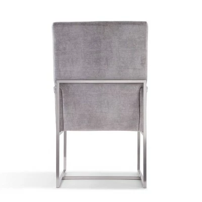 Element Velvet Dining Armchair Gray - Manhattan Comfort 7 Element Velvet Dining Armchair Gray - Manhattan Comfort - Image 5