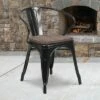 Flash Furniture Metal Chair with Wood Seat and Arms