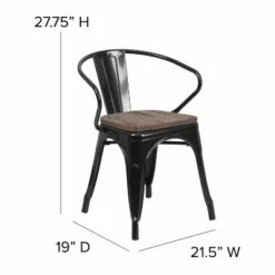 Flash Furniture Metal Chair with Wood Seat and Arms -Dining Chairs And Benches Official Shop unnamed file 1714