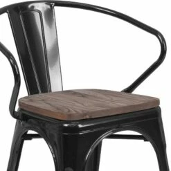 Flash Furniture Metal Chair with Wood Seat and Arms -Dining Chairs And Benches Official Shop unnamed file 1716