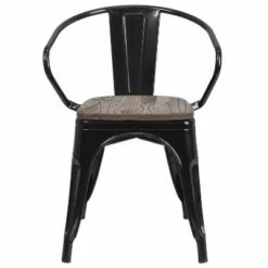 Flash Furniture Metal Chair with Wood Seat and Arms -Dining Chairs And Benches Official Shop unnamed file 1719
