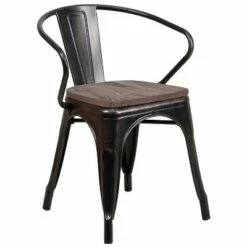 Flash Furniture Metal Chair with Wood Seat and Arms -Dining Chairs And Benches Official Shop unnamed file 1722
