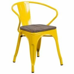 Flash Furniture Metal Chair with Wood Seat and Arms -Dining Chairs And Benches Official Shop unnamed file 1723