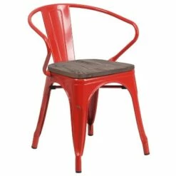 Flash Furniture Metal Chair with Wood Seat and Arms -Dining Chairs And Benches Official Shop unnamed file 1726
