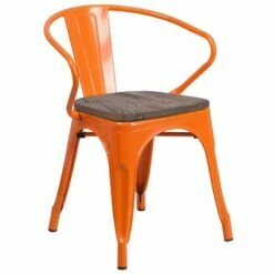 Flash Furniture Metal Chair with Wood Seat and Arms -Dining Chairs And Benches Official Shop unnamed file 1727