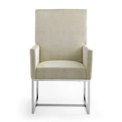 Element Velvet Dining Armchair Champagne - Manhattan Comfort 3 Element Velvet Dining Armchair Champagne - Manhattan Comfort