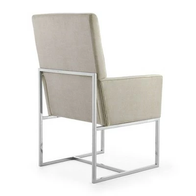 Element Velvet Dining Armchair Champagne - Manhattan Comfort 5 Element Velvet Dining Armchair Champagne - Manhattan Comfort - Image 3
