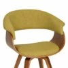 Summer Modern Chair - Green Fabric And Walnut Wood - Armen Living