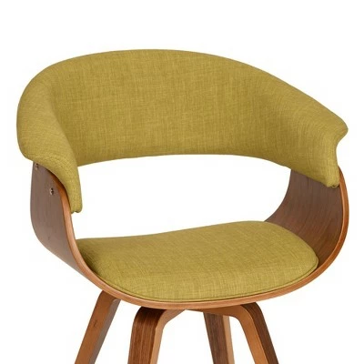 Summer Modern Chair - Green Fabric And Walnut Wood - Armen Living 3 Summer Modern Chair - Green Fabric And Walnut Wood - Armen Living